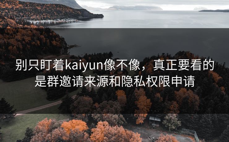 别只盯着kaiyun像不像，真正要看的是群邀请来源和隐私权限申请